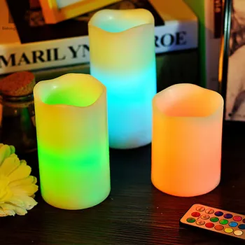 

Romantic Electronic Led Candle Remote Birthday Decoration Velas Bougie D Coratives Christmas Candles Pillar Paraffin Wax JKK213