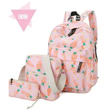 3pcs set Hot Women Printing Backpack for School Teenagers Girls Canvas school bags Vintage Ladies laptop bag Backpaks mochilas gajia hot selling school bags for teenagers girls printing backpack waterproof canvas women backpack book bag shoulders bag