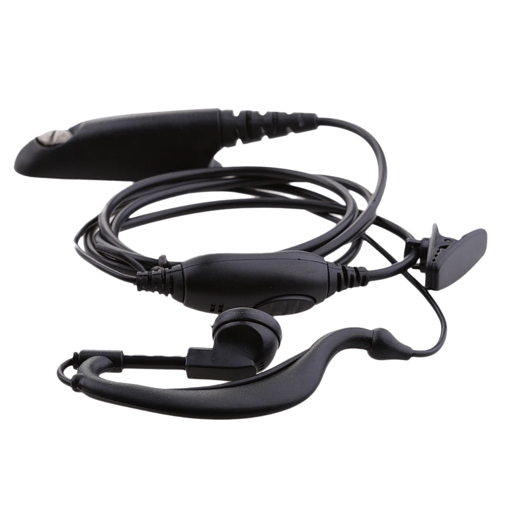 120cm/3.9ft PTT Earphone W/ Mic For Motorola P328/GP338/PTX760/GP340 Black Good Sound Quality. Radiation Protection
