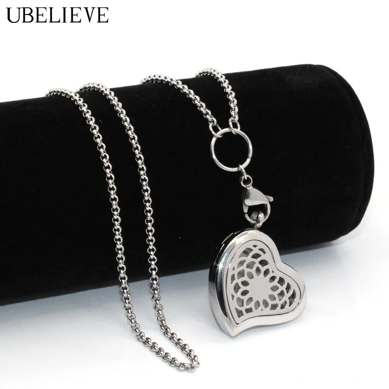 BFF Jewelry Fashion Aromatherapy Essential Oil Necklace Diffuser Locket Necklaces Double Heart Pendant