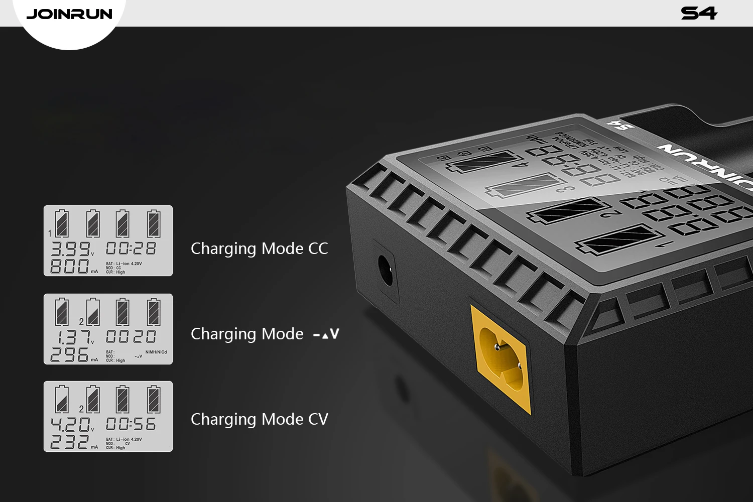 Joinrun S4 Батарея Зарядное устройство ЖК-дисплей Экран Интеллектуальный Li-Ion 18650 14500 16340 26650 AAA AA DC 12 В Smart Батарея Зарядное устройство