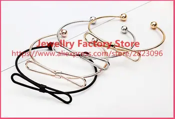 

200pcs/lot fashion new arrival bows style open bangle fashion gold rose gold silver color bracelet for women wholesale bangle