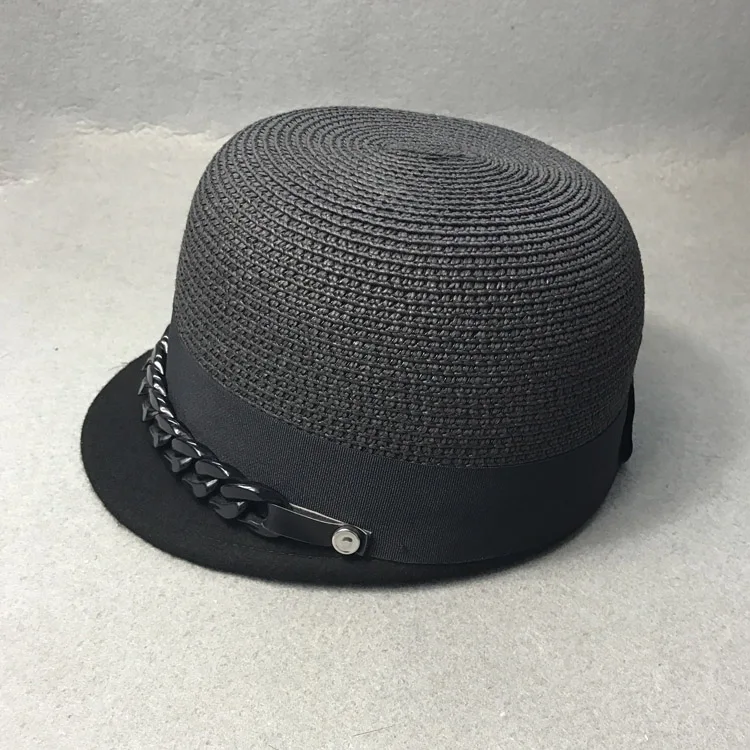 Летняя одежда, соединяющаяся вместе, короткая соломенная шляпа с цепочкой, женская кепка han edition, конная соломенная шляпа, бейсболка, солнцезащитные очки
