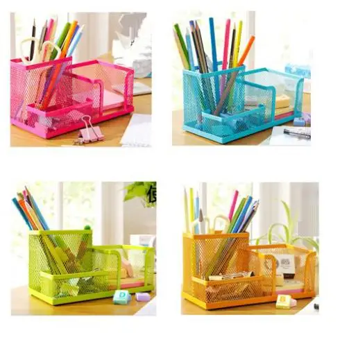 NEW Metal Desktop Storage Box Organiser Drawer Pen Card Office Stationery Holder Green Blue Rose Orange ZOT028 | Канцтовары для