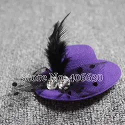 4 "мини цилиндр Hairclip fascinators Обувь для девочек Женские аксессуары для волос Для женщин свадебные Головные уборы 12 шт./лот mff10-021