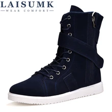 LAISUMK New Martin Boots Men 'S Shoes Leather Classic Winter Vintage Males Lace Up Boots Solid Color High Help Shoes For Mens the european men s leather boots martin station vintage trend of korean men s boots high shoes breathable casual shoes