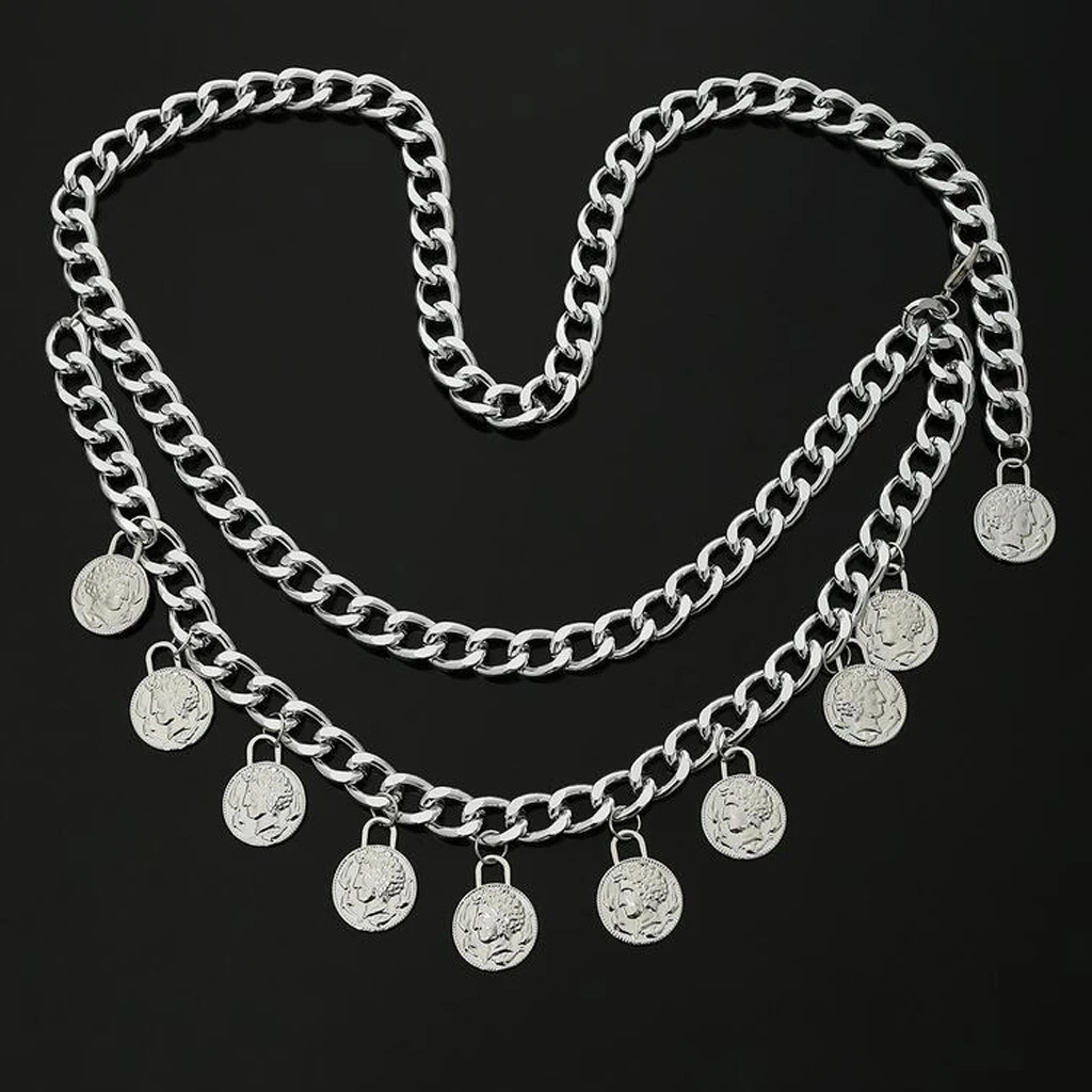 MagiDeal Elegant Lady Bohemian Coins Tassel Chain Wedding Gypsy Waist Belt Body Chain Jewelry