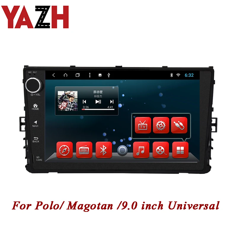 Top YAZH Android 9.0 Auto Radio car Stereo For Polo/ Magotan 9.0 inch Universal Head Unit central Multimedia system no dvd player 0