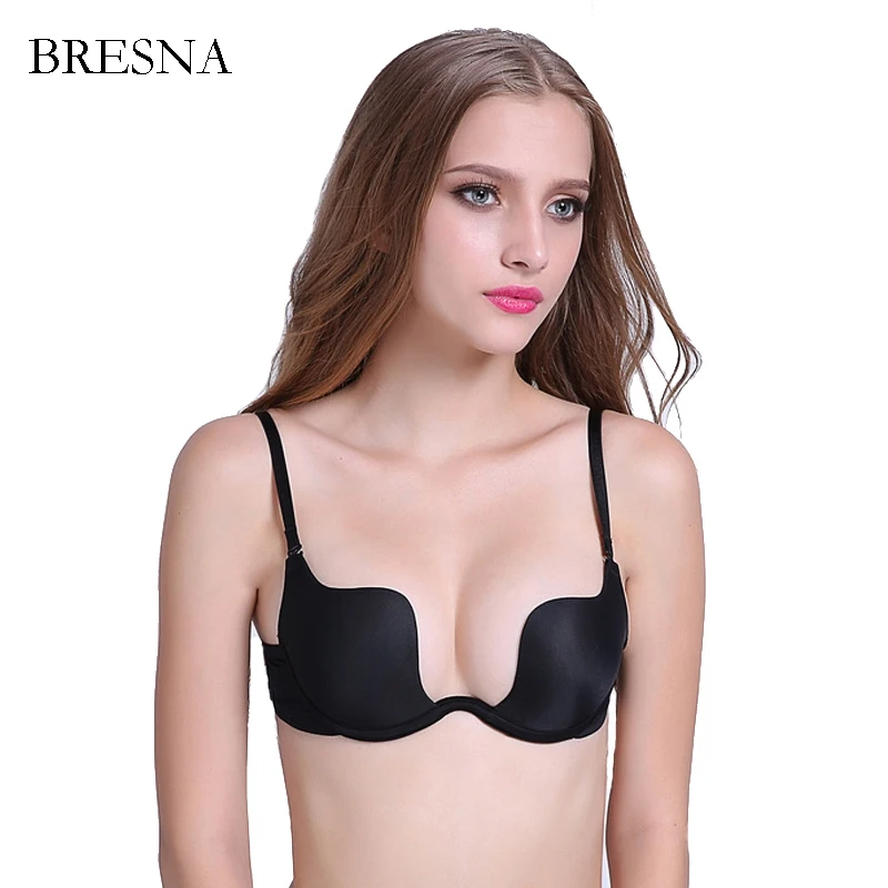 Bresna Deep U Bra Women Underwear Backless Intimates Underwire A B C D 