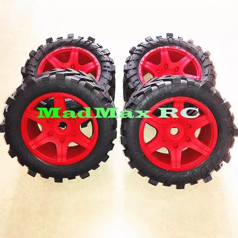 

Wheels Waterproof and wear-resistant Widened Tire + wheel nuts Size 219MM*105MM red color FOR 1/5 TRAXXAS X-MAXX RC CAR PARTS