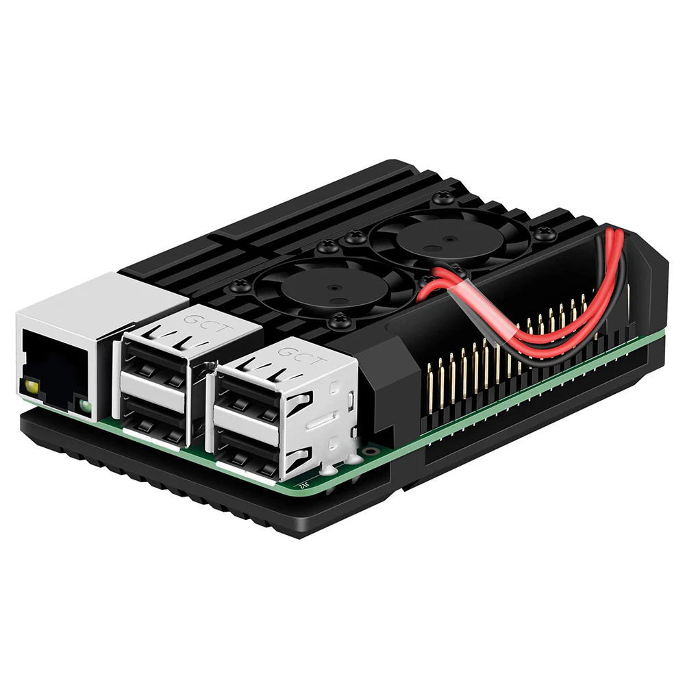 Pi 4B Case without Fan Raspberry Pi 4 Armure Cas Radiateur avec Double Ventilateur raspberry Pi 4B En Alliage aluminium Cas De Refroidissement Passif pour Raspberry Pi 4 Mod/èle B Seulement