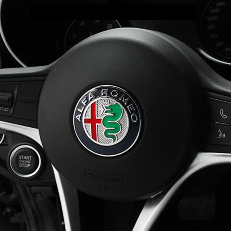 

1pcs 40MM Steering Wheel Badge Emblem Sticker Auto Accessories foe ALFA ROMEO Brera 147 156 166 159 GT Spider Giulietta Stelvio