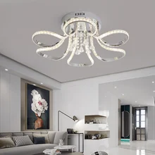 Современный светодиодный хрустальный канделябр для гостиной, спальни, мастерской, кристальный блеск, хромированная отделка, 110 В, 220 В, люстра для домашнего декора