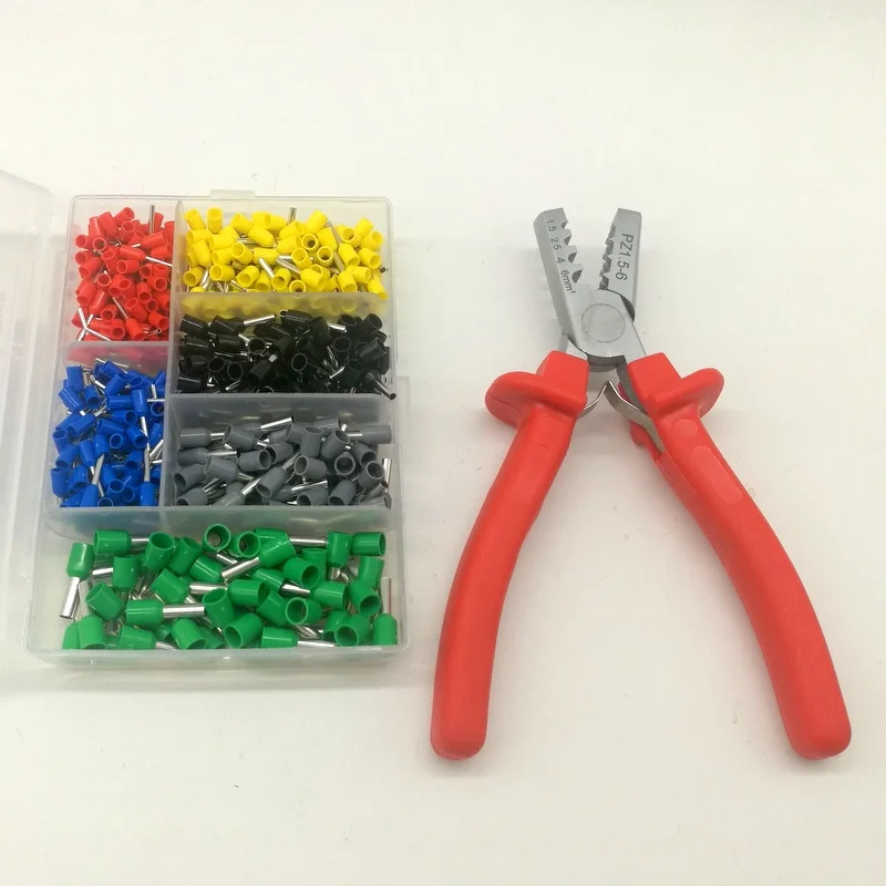 

PZ 1.5-6 Terminal Crimping Plier with 460pcs Copper ferrule Terminal connector 0.5mm-4.0mm2 Awg22-12