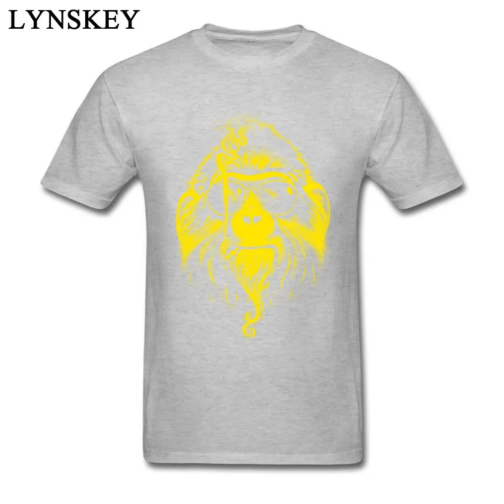 Men Funny 3D Printed Tops Tees Printing Round Collar Summer/Autumn Pure Cotton T-shirts Leisure Short Sleeve Clothing Shirt Smoke Em If You Got Em (Yellow) grey