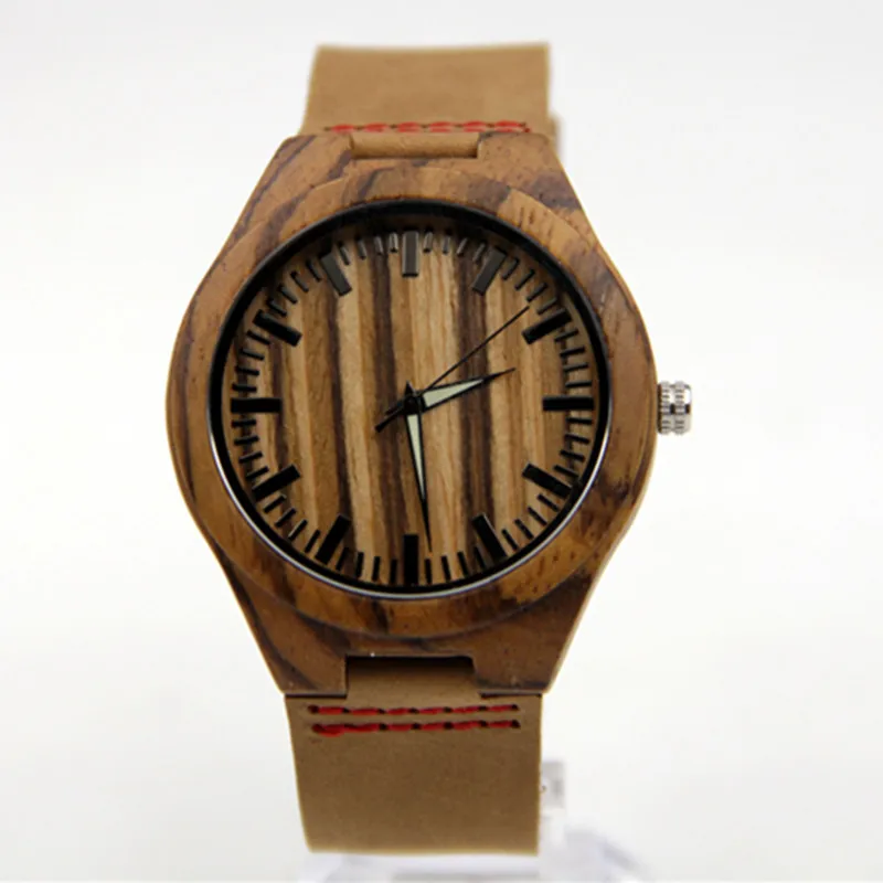 Fashion  Wooden Wristwatch Men Wood Dress Watches Environment-friendly Natural Wood Quartz Bracelet Clock With Gift Box