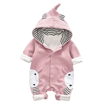 

Baby children jumpsuit Long hooded cotton clothes