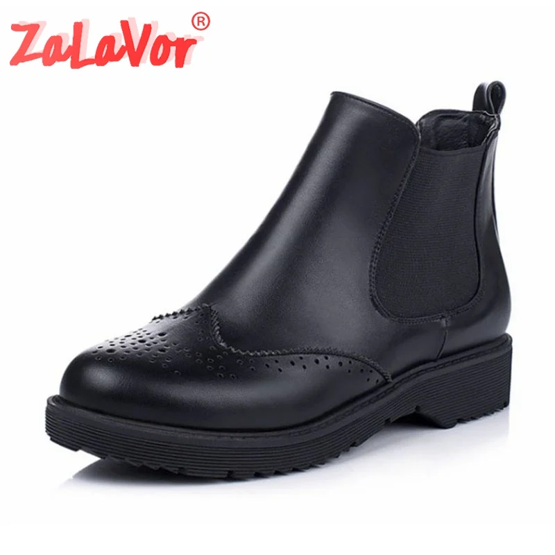 

ZALAVOR 2020 Casual Woman Daily Winter Autumn Short Boots Round Toe Club Round Toe Ankle Boots Flats Shoes Footwear Size 34-43
