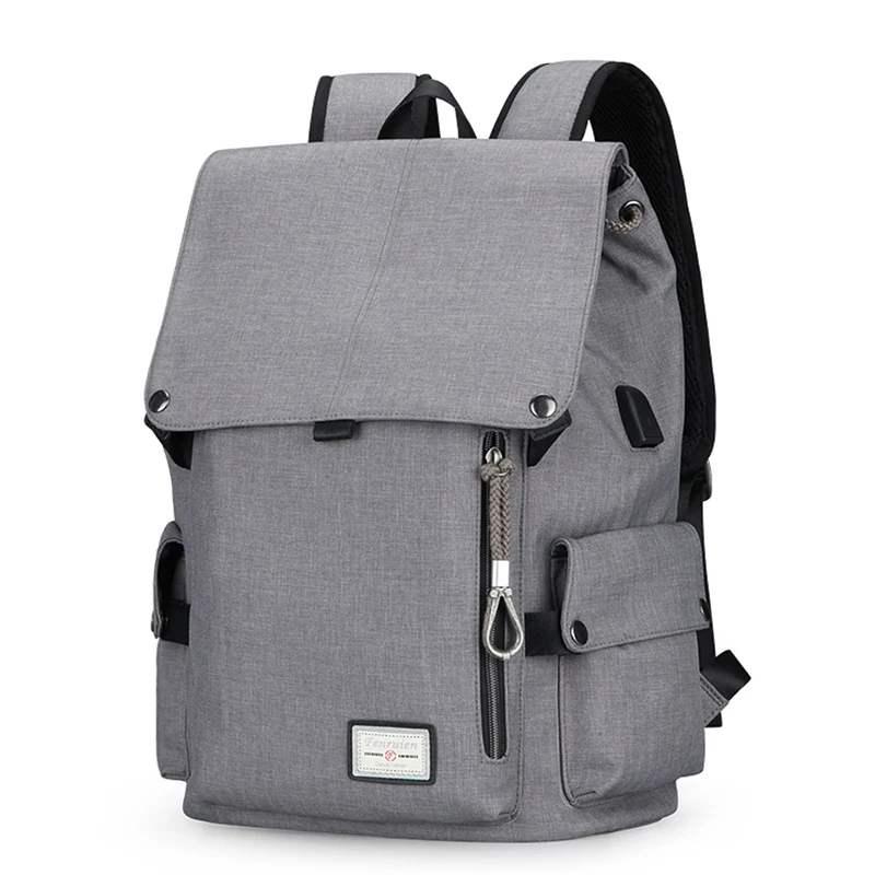 

usb charging waterproof travel backpack wear-resisting canvas rucksack leisure mochila for teenager 15.6 inch laptop backpack