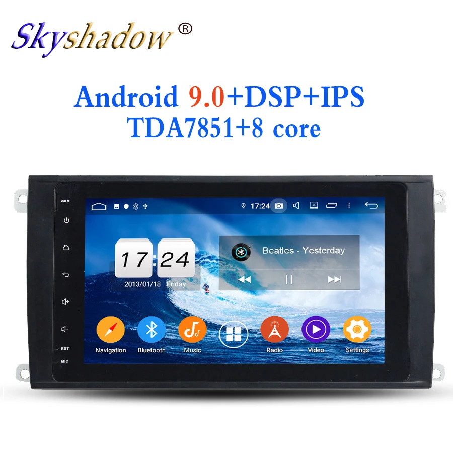 Clearance 8" IPS Android 9.0 For PORSCHE Cayenne 2003-2010 4GB RAM Octa Core Car DVD Player Wifi Bluetooth 4.2 handfree RADIO GPS Glonass 3