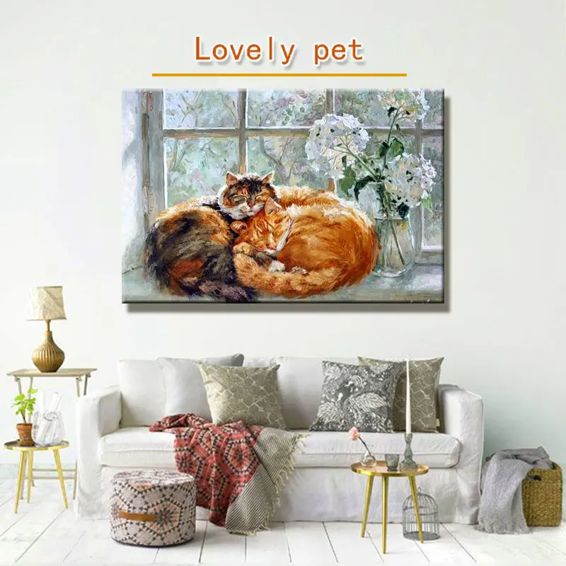 

paint by number art painting by numbers cat Animal Lovely Handmade Filling and coloring Personalized Customization DIY gift