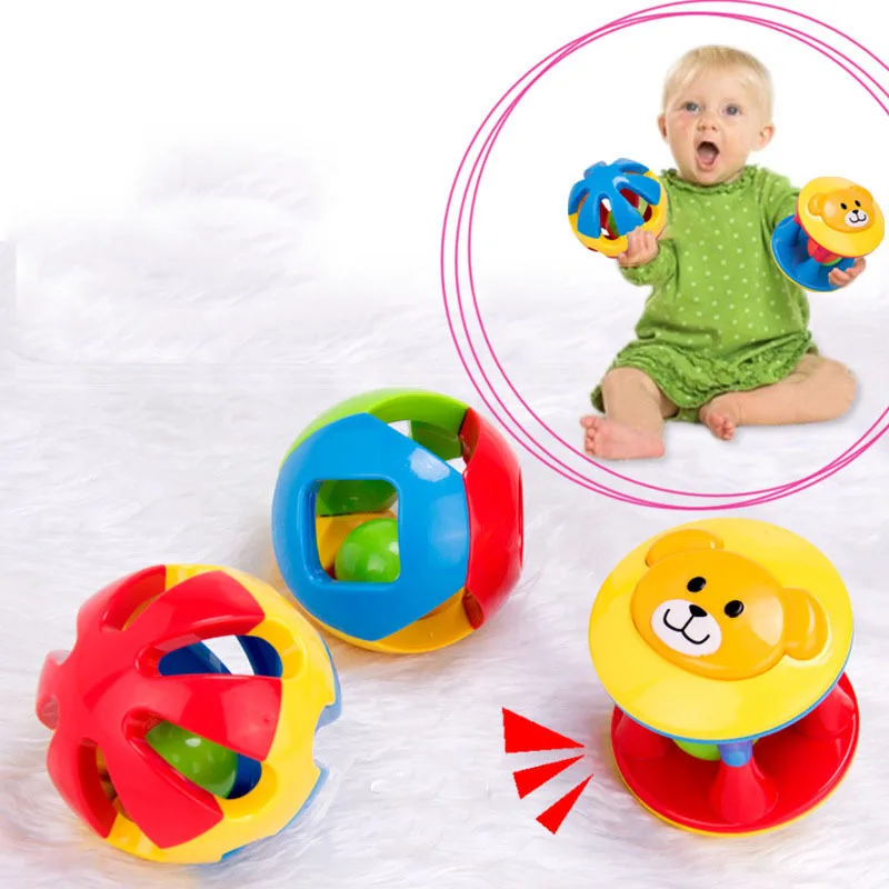 

Puzzle Baby Toys Fun Small Loud Jingle Ball Baby Bath Toys Intelligence Training Grip Ability Rattle Mobile Baby Toys
