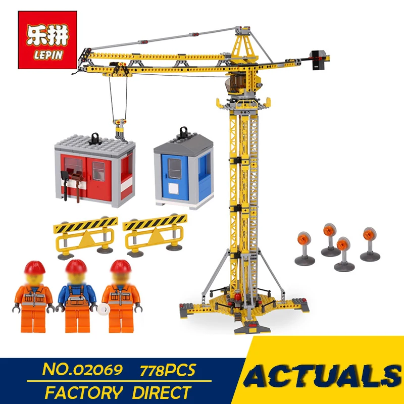 

LEPIN 02069 778Pcs City Series the Building Crane Set 7905 Building Blocks Bricks City Lifting Machine Children Toys Gift