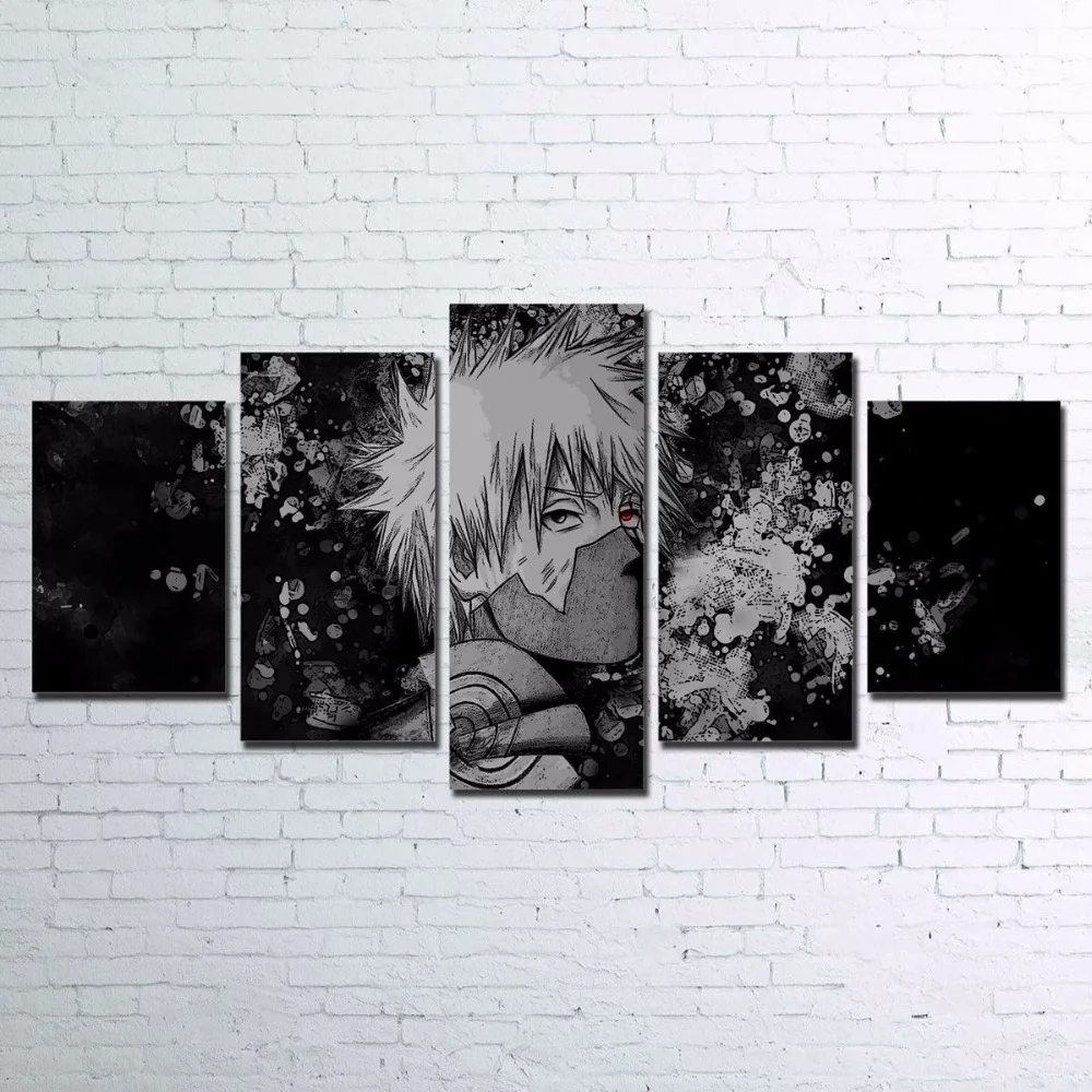 Modular Canvas Paintings Wall Art For Living Room HD Prints Anime Pictures 5 Pieces Naruto Kakashi Posters Modular Home Decor