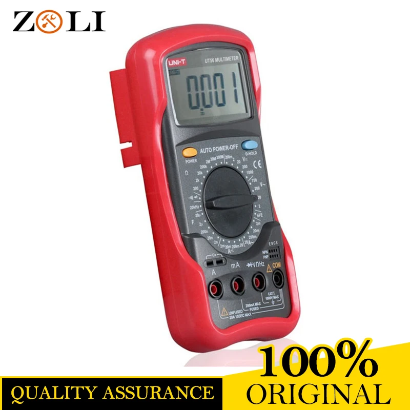 

2017 New UT56 UNI-T UT56 19999 Display 1000V 20A DMM AC DC Voltmeter UT56 Resistance Capacitance Frequency Test Multi Meter