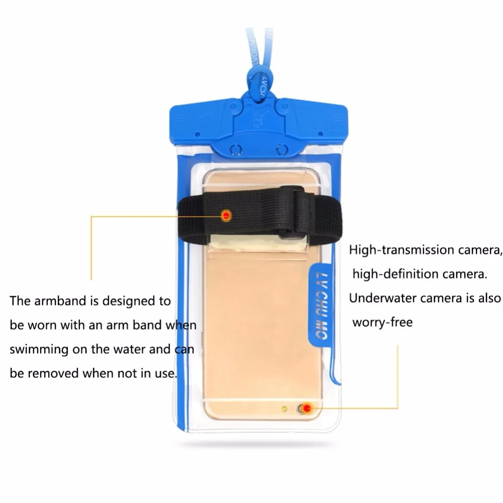 Купальники для мобильного телефона водонепроницаемая сумка для спорта на открытом воздухе Сенсорный экран герметичный пакет подводный