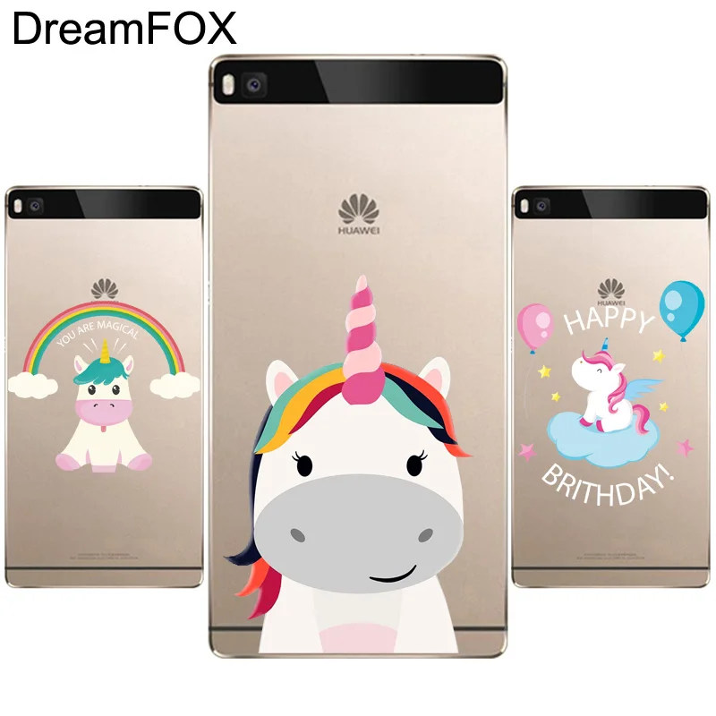 DREAMFOX M347 Мягкий силиконовый чехол из ТПУ с радужной лошадкой для huawei P8 P9 P10 Lite Plus 2017