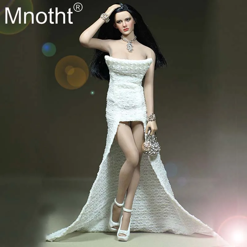 Предварительная продажа коллекции 1/6 Scale White Sexy Longuette модное платье модель для 12