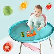 Solid Color Foldable Kids Dining Chair Cover Portable Eating Mats Dining Chair Tray Anti-food Drop Folding Baby Dining Tray