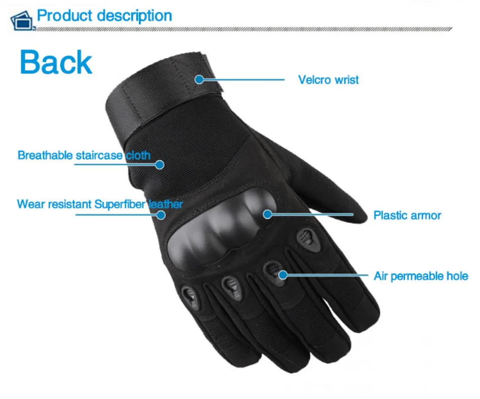 Военный Тактические перчатки Пейнтбол Airsoft съемки боевой противоскользящие велосипед Жесткий Костяшки Полный палец перчатки