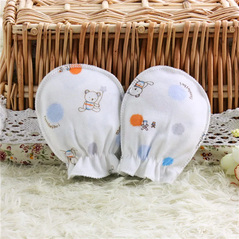 

Baby Glove Cartoon Pattern Anti-grasping Gloves Newborn Protection Face 100% Cotton Anti Scratching Gloves