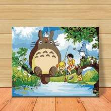 MOLEK дети рисунок инициации японский Animatiom Тоторо картина маслом по номерам на холсте домашний Декор Спальня стены картину