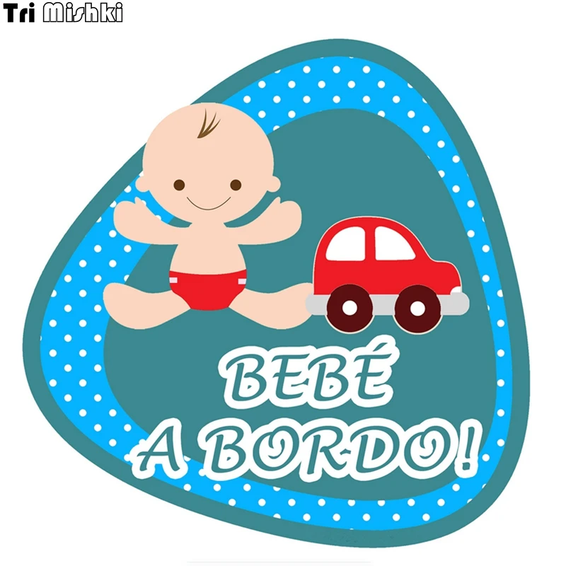 Tri Mishki Wcs229 14 14cm Blue Baby On Board Bebe A Bordo Car Sticker Funny Colorful Auto Automobile Decals Car Stickers Aliexpress