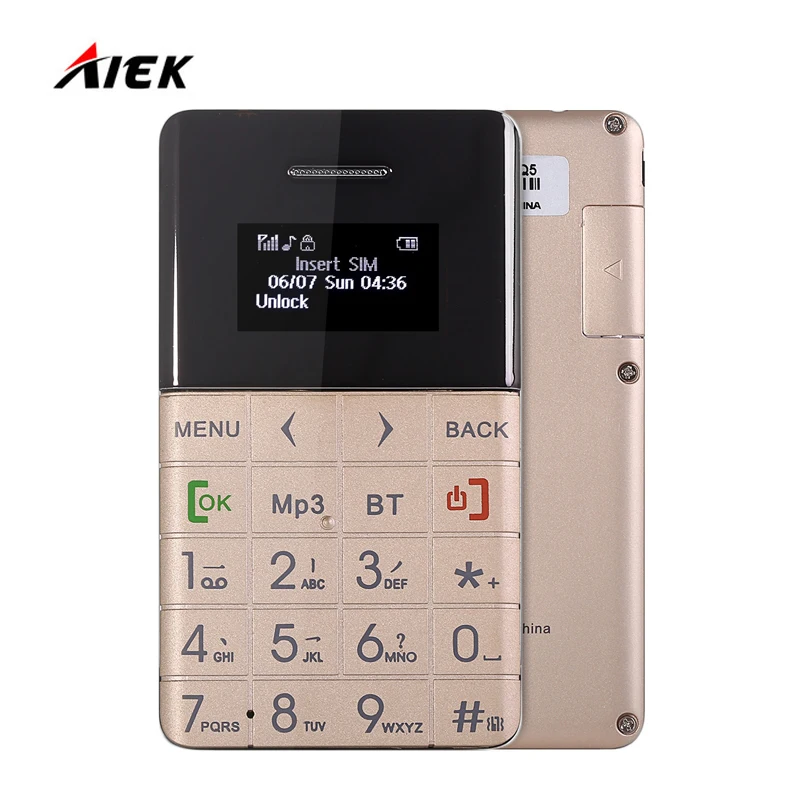Цена за Горячие продажи aiek/qmart q5 1.0 "мобильный телефон для детей ультра тонкие карты телефон шагомер fm аудио плеер bluetooth pk aiek m5 c6 e1 Цена за Горячие продажи aiek/qmart q5 1.0 "мобильный телефон для детей ультра тонкие карты телефон шагомер fm аудио плеер bluetooth pk aiek m5 c6 e1