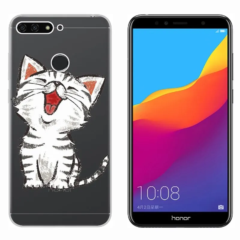 Чехол для Huawei Y6 Prime 2018 Мягкий Силиконовый ТПУ прозрачный чехол с принтом задней