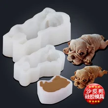 Большой Размеры 1 шт. милая собака силиконовые формы торт 3D Шарпей пресс-форм для выпечки "сделай сам" мороженое пудинг jello инструменты