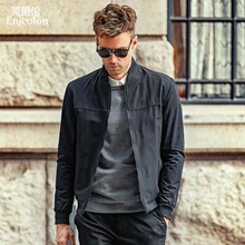 Enjeolon brand spring Bomber jackets coat men concise black solid Men jacket coats stand collar coat 3XL jacket clothes JK632