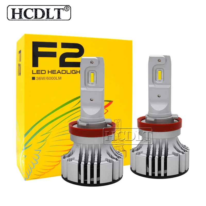 Hcdlt F2 H4 Автомобильный светодиодный головной светильник лампы 72W фары для 12000LM 6500K белые светодиоды с чипом CSP H1 H7 H11 9005 9006 Авто фары светодиодный туман светильник лампочка