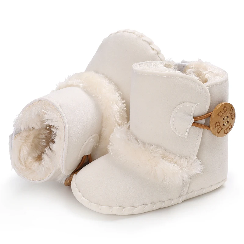 Модные коричневые зимние сапоги для детей, девочек и мальчиков, зимняя обувь для новорожденных, флисовые кожаные ботиночки для малышей, теплые шерстяные детские кроссовки с искусственным мехом