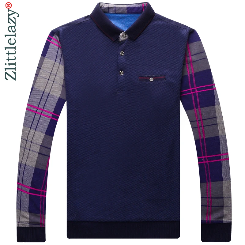 

2019 pop brands long sleeve patchwork polo shirt men slim fit clothes streetwear fashions shirts polos mens jersey poloshirt 200