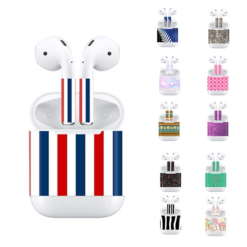 Новейшая наклейка на кожу для Apple AirPods Защитная Наклейка весь корпус цветная