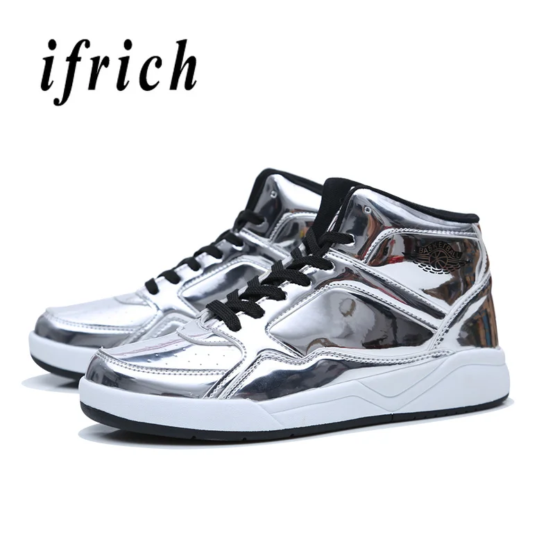 

Autumn Winter Men's Boots Silver Gold Ankle Boots Men Comfortable Man Walking Shoes Lace Up Fashion Casual Boots For Male