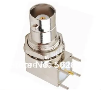 

50pcs/lot RF Coaxial Connector BNC female bulkhead Right Angle PCB Mount Adapter