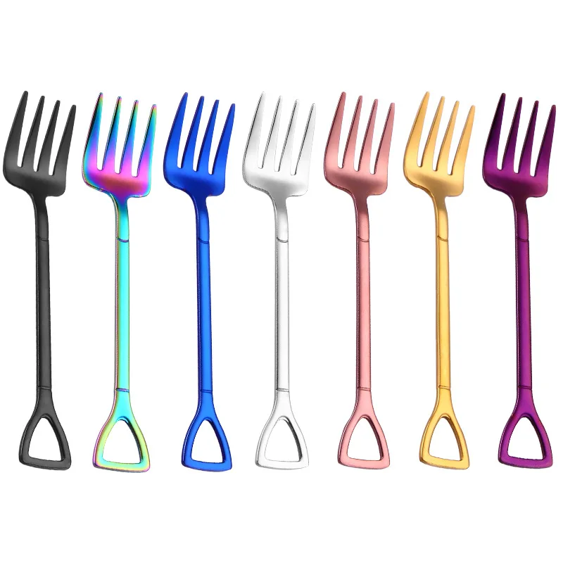 

1pc Dinnerware Flatware Dessert Forks Fruit Forks Cake Forks Stainless Steel Luxury Cutlery Teaspoon Fork Kitchen Accessories