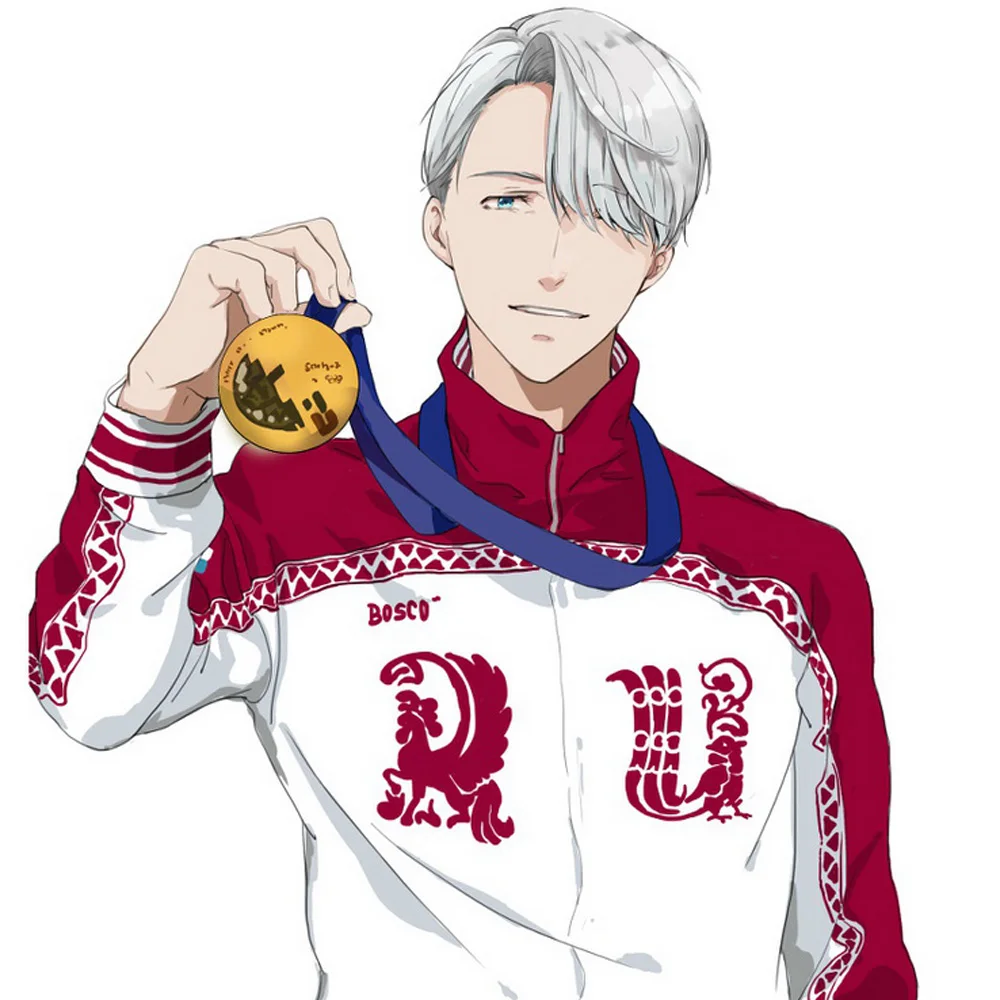 Coshome Yuri on Ice Косплей парики костюмы Спортивная одежда Виктора Никифорова красная куртка одежда для мужчин взрослых топы и штаны комплект