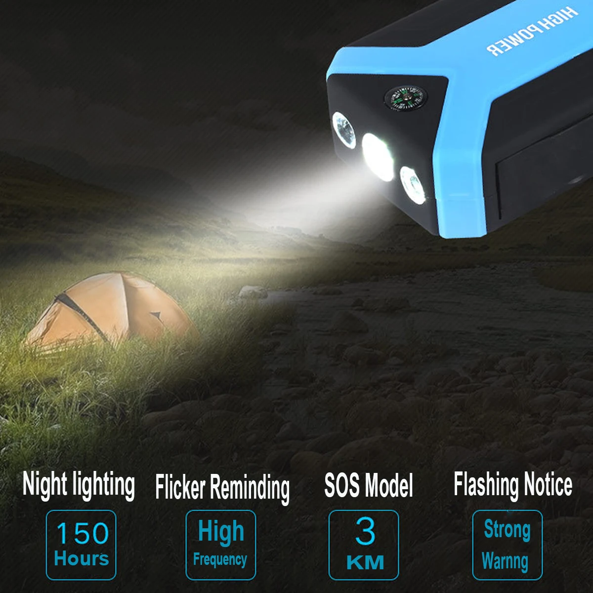 Multifunction Jump Starter 69800mAh 12V 4USB Portable Car Battery Booster Charger Booster Power Bank Starting Device